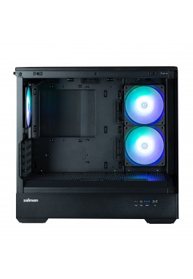 Zalman Корпус P30 black без БЖ 1xUSB3.0, 1xUSB Type-C 3x120мм ARGB VGA 420мм LCS ready TG Front/Side Panel mATX чорний