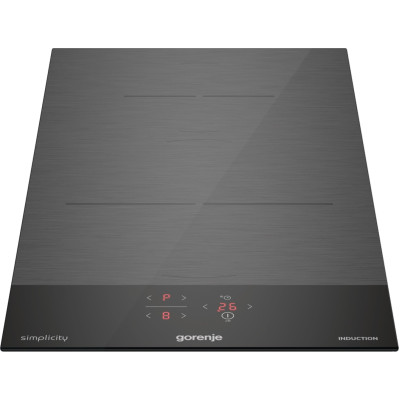 Gorenje Варильна поверхня індукційна, 30см, Доміно, PowerBoost, поєднання конфорок, чорний