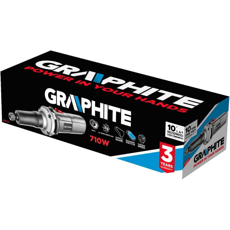 Graphite Шліфмашина пряма 710Вт 12000-28000об·хв 2кг