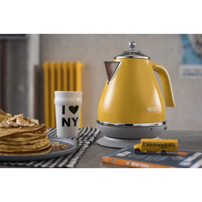 Delonghi Електрочайник DeLonghi Icona Capitals, 1.7л, нержавіюча сталь, жовтий