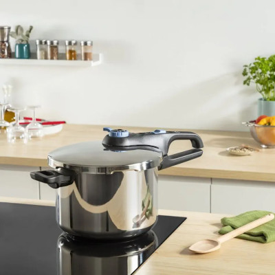 Tefal Скороварка Tefal Secure Trendy, 8л, з паровим кошиком, нержавіюча сталь, пластик