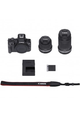 Canon Цифрова фотокамера EOS R50 + RF-S 18-45 IS STM + RF-S 55-210 IS STM Black