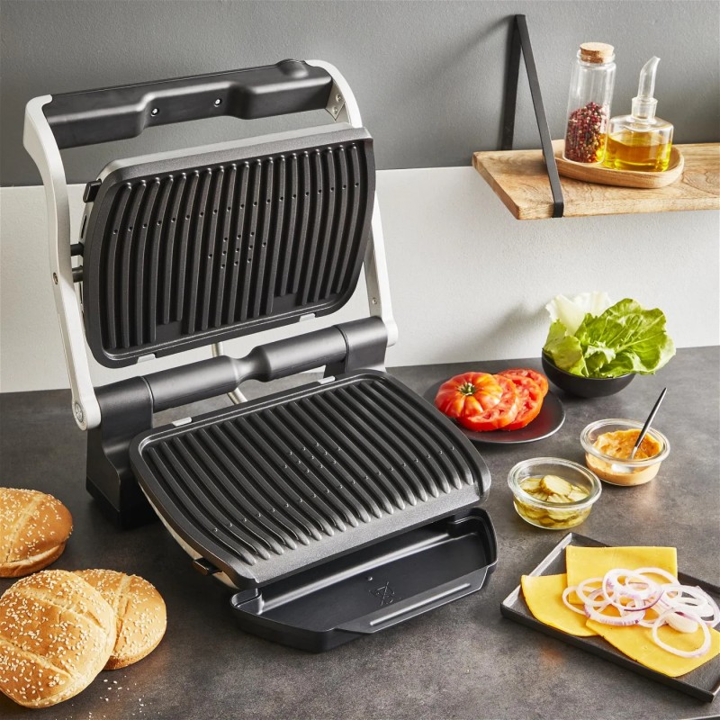 Tefal Гриль прижимний OptiGrill+ 2000Вт, темп. режимів-4, знімні пластини, алюміній, метал