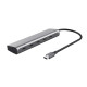 Trust Хаб Halyx USB-C > 5xUSB-C , Алюміній, 0.1м, сірий