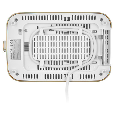 Sencor Тостер 930Вт, підігрів, розморожування, підсвічування, пластик, біло-золотий