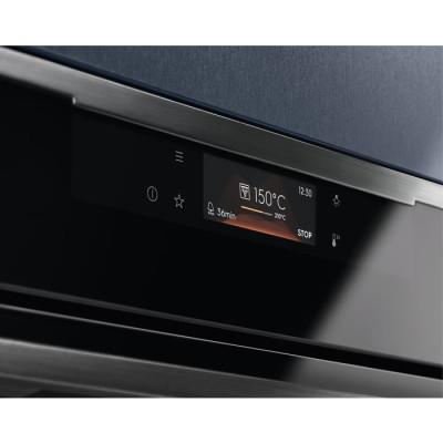 Electrolux Духовий шафа електричний, 72л, А+, пара, дисплей, конвекція, піроліз, ф-ція пароварки, телескопічні напрямні, чорний