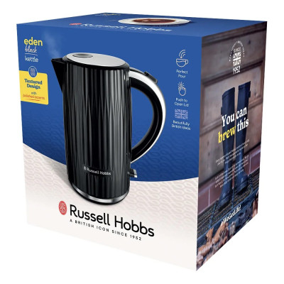 Russell Hobbs Електрочайник Eden, 1.7л, нержавіюча сталь, пластик, чорний