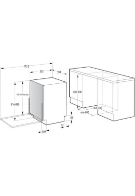 Gorenje Посудомийна машина вбудовувана, 16компл., A+++, 60см, інвертор,Wi-Fi, AquaStop, сенсорн.упр, 3и кошики, білий