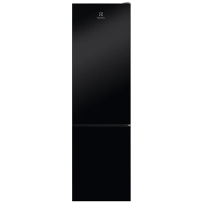 Electrolux Холодильник з нижн. мороз.,  холод.відд.-244л, мороз.відд.-94л, А+, NF, інв., диспл внутр., зона св-ті, чорний+скло