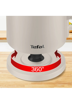 Tefal Електрочайник Thermo Protect, 1.5л, пластик, нержавіюча сталь, бежевий