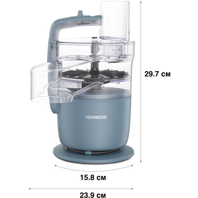 Kenwood Комплект кух., машина+подрібнювач+міксер Go, 800Вт, чаша-метал, корпус-метал, насадок-3, синій