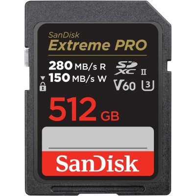 SanDisk Карта пам'яті SD 512GB C10 UHS-II U3 R280/W150MB/s Extreme Pro V60