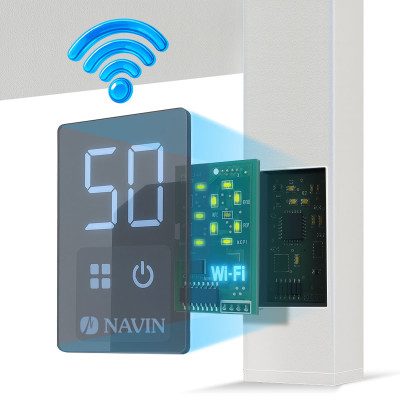 Navin Рушникосушка електрична Авангард, 1200х480х71мм, Wi-Fi, сталь, білий, праве підключення Navin Рушникосушка електрична Авангард, 1200х480х71мм, Wi-Fi, сталь, білий, праве підключення