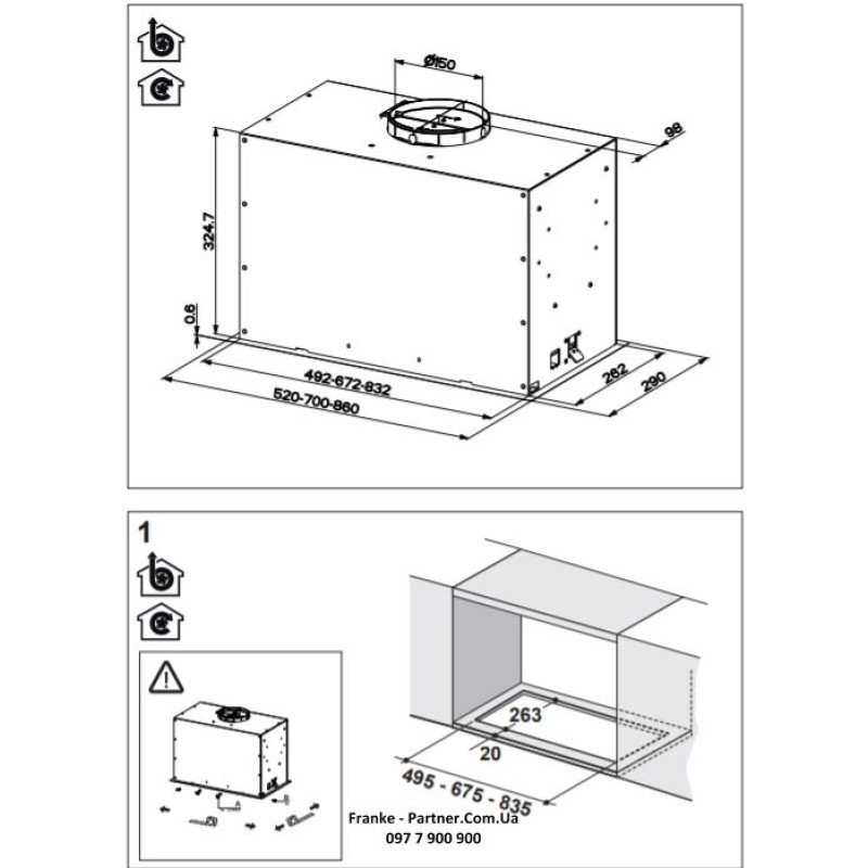 Franke Витяжка  вбудовувана Box Flush EVO чорний