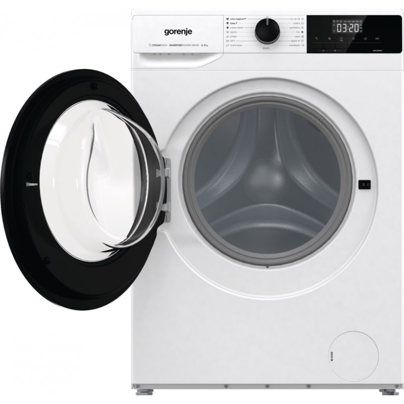 Gorenje Пральна машина фронтальна, 7кг, 1400, A+++, 47см, дисплей, пара, інвертор, білий