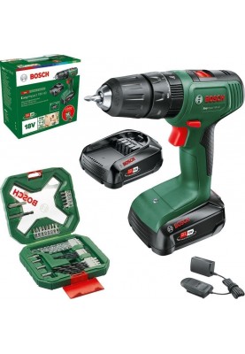 Bosch Шурупокрут-дриль акумуляторний EasyImpact 18V-40 18В 2х2А·год 20·38Нм 0-430·0-1630об·хв кейс ЗП набір з 34 предметів (АС Xline) 1.4кг