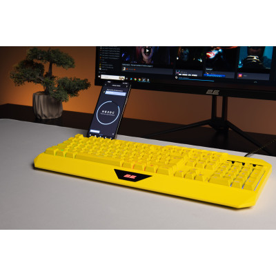 2E Gaming Клавіатура мембранна KG315 110key, USB-A, EN/UA, RGB, жовтий