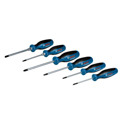 Bosch Набір викрутка 6шт, SL 3.5, 6.5 мм, Т15х75мм, Т20х100мм, PH1x100мм, PZ2x125 мм