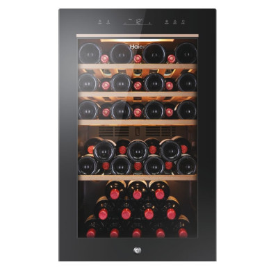 Haier Холодильник для вина, 82x49.7х58, холод.відд.-118л, зон - 1, бут-49, ST, дисплей, чорний