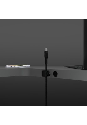 Belkin Кабель USB-С - USB-C плетений, силіконовий, з ремінцем на магніті, 1м, чорний