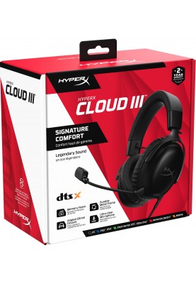 HyperX Гарнiтура Cloud III 3.5mm/USB-A/USB-C Black