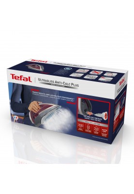 Tefal Праска Ultragliss Plus, 2800Вт, 270мл, паровий удар -260гр, постійна пара - 50гр, керам. підошва, бордово-сірий