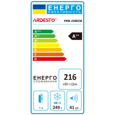 ARDESTO Морозильний скринь, 249л, А++, ST, дисплей зовн., режим холодильника, білий