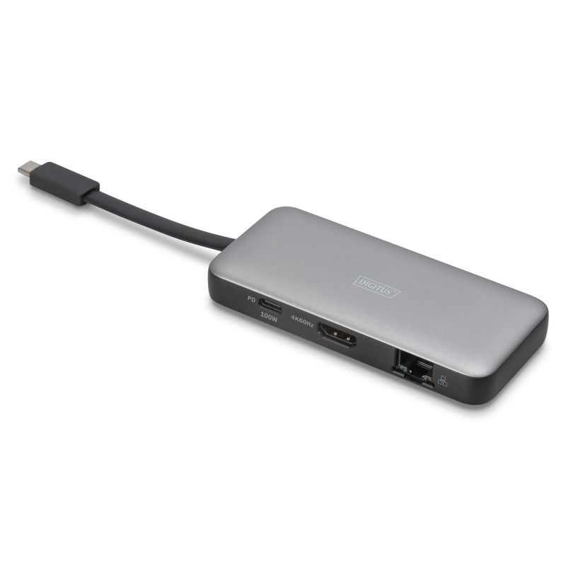 Digitus Док-станція USB-C > HDMI/2xUSB-A/USB-C/SD/MicroSD/RJ54, Travel