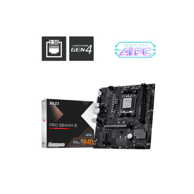 MSI Материнська плата PRO B840M-B sAM5 B840 2xDDR5 M.2 HDMI DSub mATX