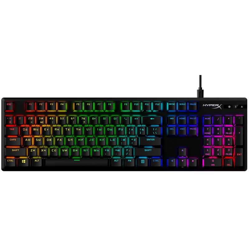 HyperX Клавіатура Alloy Origins Aqua USB RGB PBT ENG/RU, Black