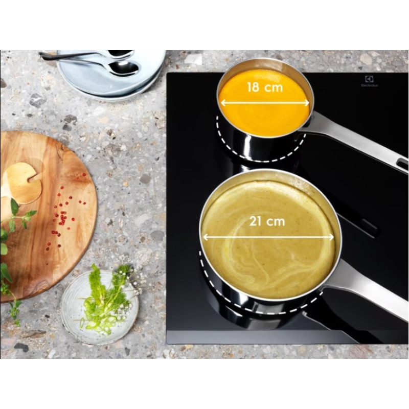 Electrolux Варильна поверхня індукційна, 60см, датчик кипіння, Hob2Hood, чорний