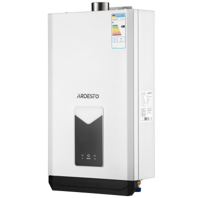 ARDESTO Газова колонка X3 10л/хв 20кВт турбована дисплей електророзпалювання з димоходом білий