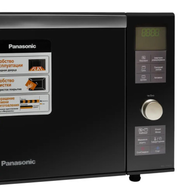Panasonic Мікрохвильова піч, 23л, 1000Вт, гриль, дисплей, чорний NN-DF383BZPE