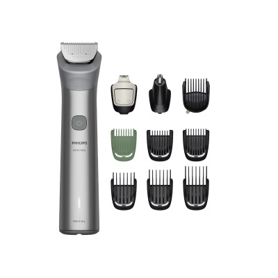 Philips Тример Philips Series 5000, для бороди, голови та тіла, насадок-10, сталь, сірий