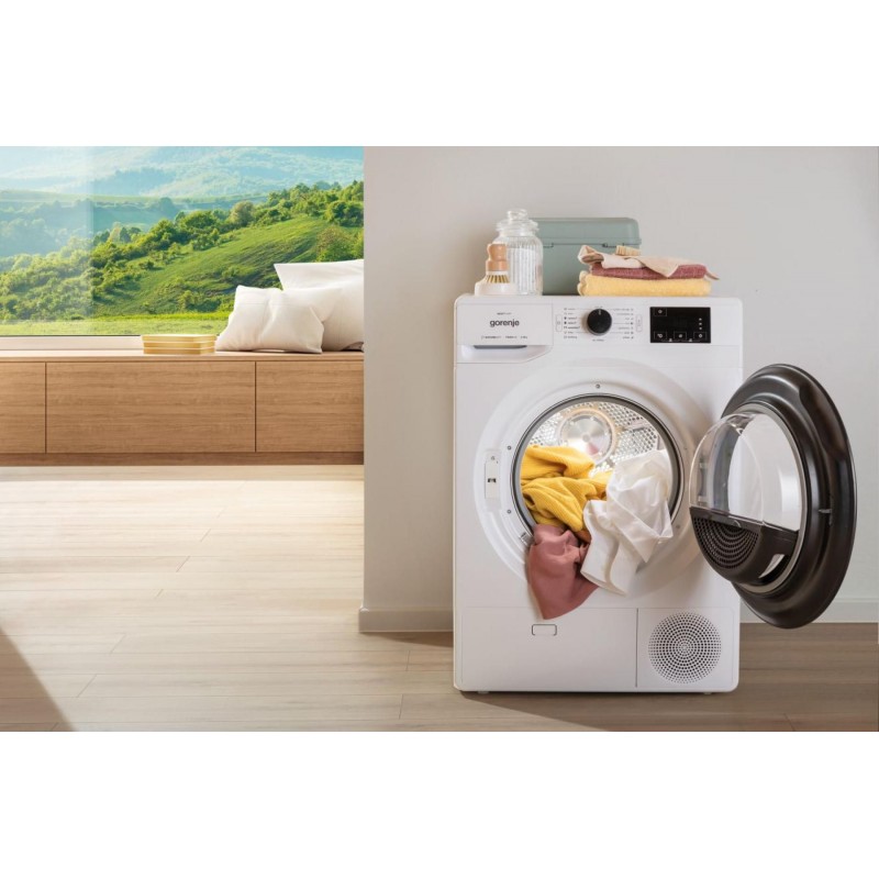 Gorenje Сушильна машина тепловий насос, 8кг, A+++, 60см, дисплей, білий