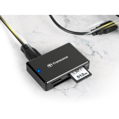 Transcend Кардрiдер USB 3.1 Type-A > microSD/SD/CF Чорний