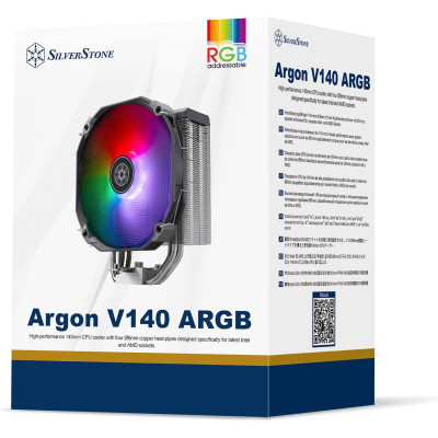 SilverStone Процесорний кулер Argon V140 ARGB, LGA1700, 2066, 2011, 115x, AM5, AM4, TDP180W