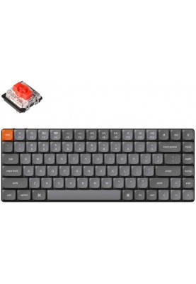 Keychron Клавіатура механічна K3 Max 84Key, Gateron MX 2.0 Red, WL/BT/USB-A, QMK, EN/UKR, White Led, чорний