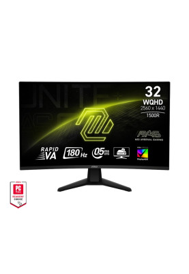 MSI Монітор 31.5" MAG 32CQ6F 2xHDMI, DP, Audio, VA, 2560x1440, 180Hz, 0.5ms, sRGB 101%, CURVED, AdaptiveSync