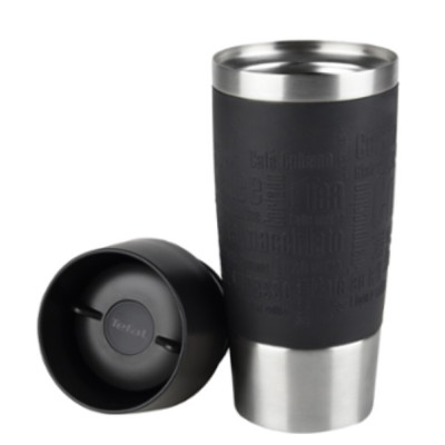Tefal Термочашка Travel Mug, 360мл, діам60, t хол. 8г, гар.4г, нерж.сталь+пластик, чорний
