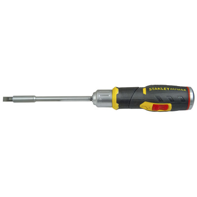 Stanley Викрутка FatMax, бітотримач реверсний 1/4", зберігання біт у рукоятці, 12 біт, SL, PH, PZ, Torx