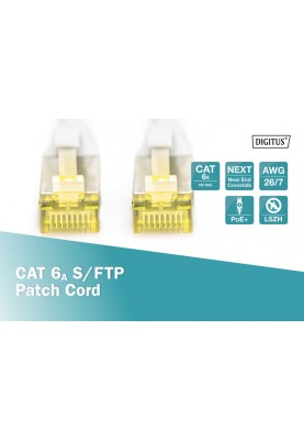 Digitus Патч-корд CAT 6a S-FTP, 15м, AWG 26/7 сірого кольору