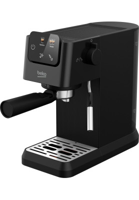 Beko Кофеварка Beko ріжкова 1.1л, мелена, ручний капучинатор, підігрів чашок, авторецептів - 2, дисплей, чорний