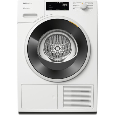Miele Сушильна машина TWC 640 WP тепловий насос, 8кг, A+++, 64.3см, дисплей, інвертор, люк чорний, білий