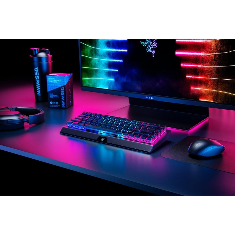 Razer Клавіатура ігрова BlackWidow V3 Mini HyperSpeed Green Switch WL/BT/USB RU RGB, Black