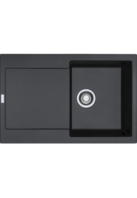 Franke Мийка кухонна Maris, фраграніт, прямокутник, з крилом, 780х500х200мм, чаша - 1, врізна, MRG 611, онікс