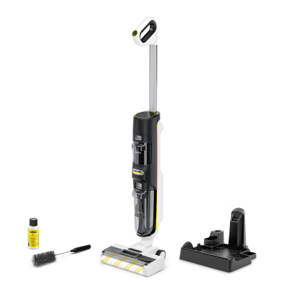 Karcher Пилосос Karcher безпровідний FCV 4, 180Вт, конт пилок -0.45л, вода -0.75л, автон. робота до 45хв, вага-4.1кг, білий