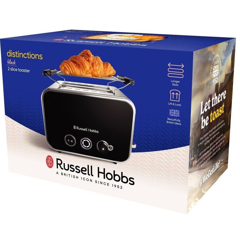 Russell Hobbs Тостер Distinctions 2-Slice, 1670Вт, пластик, підігрів, розморозка, чорний