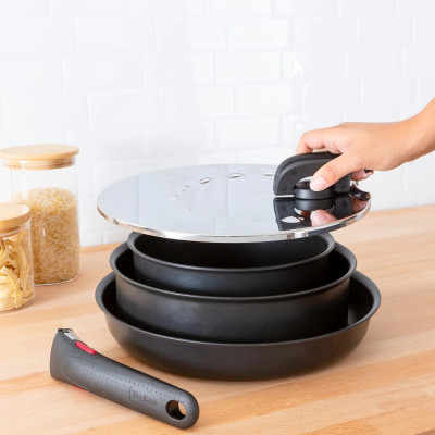 Tefal Кришка із захистом від розбризкування Ingenio, 20-28см, нержавіюча сталь, пластик Tefal Кришка із захистом від розбризкування Ingenio, 20-28см, нержавіюча сталь, пластик