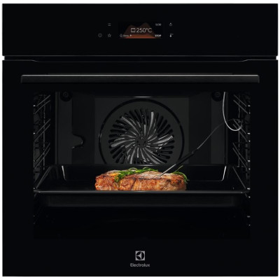 Electrolux Духова шафа електрична, 71л, A++, пара, дисплей, конвекція, піроліз, телескопічні напрямні, чорний